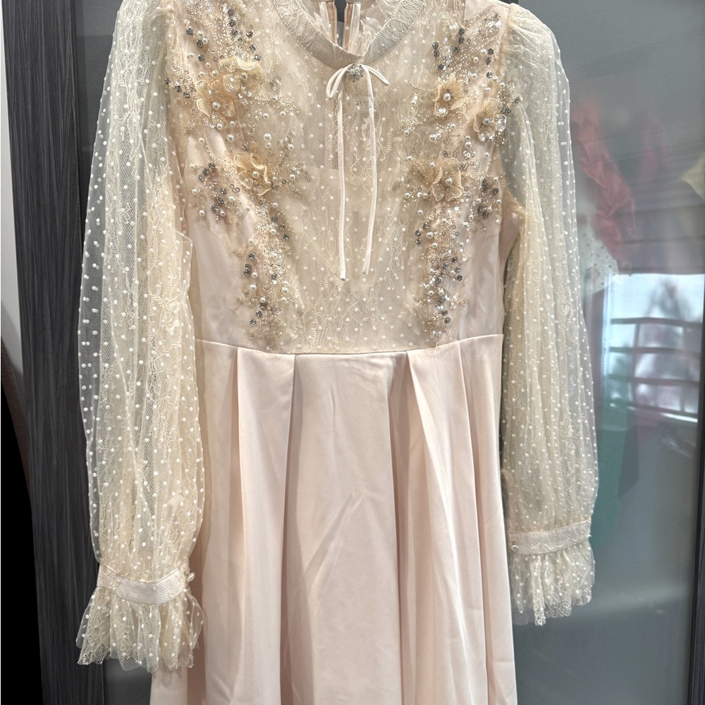 Embellished chiffon dress